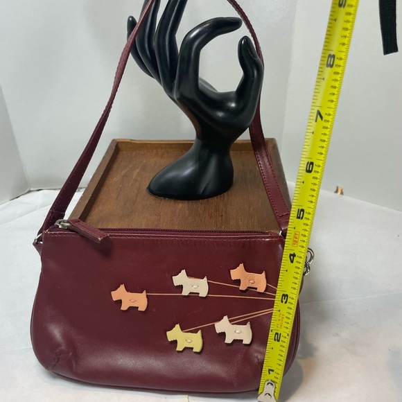 RADLEY LONDON MINI BAG LEATHER BURGUNDY SCOTTISH DOGS LIMITED EDITION KAWAII - Picture 13 of 16